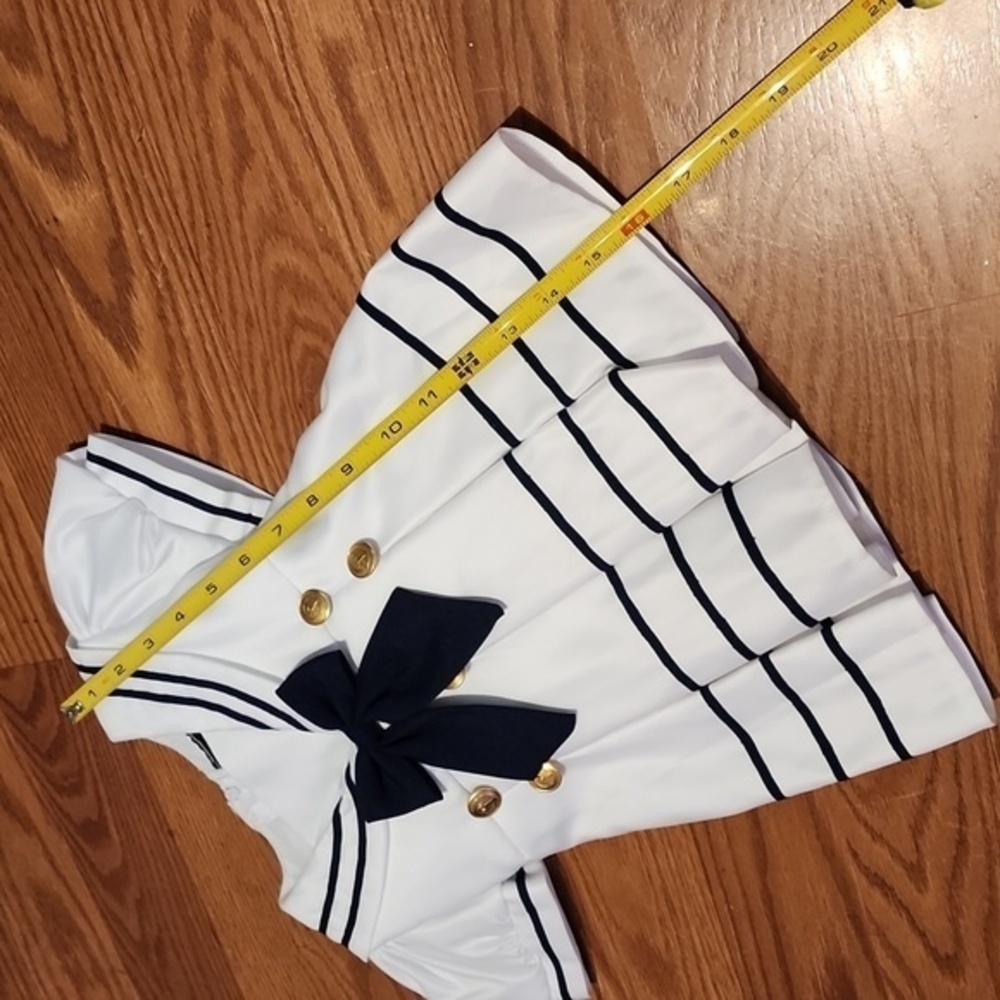 New sailor dress pageant,sports wear 6mo, fits like a 12mo - Picture 3 of 9